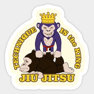 Technique is the King - Ape jiu jitsu Sticker